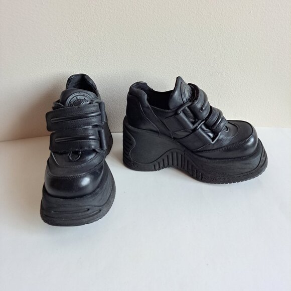 Destroy Vintage Rare Platform Black Shoes Boots Size 36 / US 6 - Picture 2 of 16